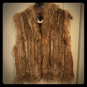 Dale Dressin rabbit and fox fur vest size small